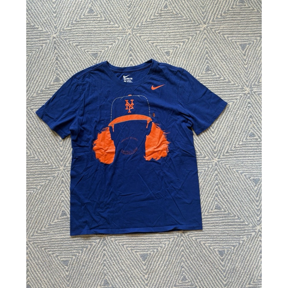 Nike New York Mets Noah Syndergaard‎ Thor Hair T-Shirt - Blue/Orange - Large